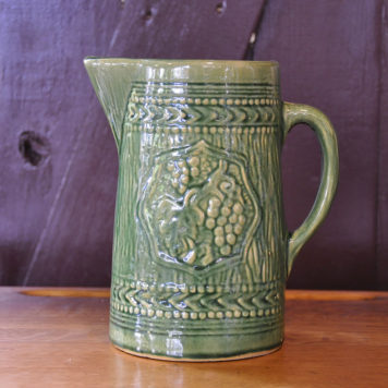 McCoy Pottery Green Pitcher with Grape Motif