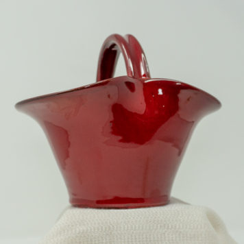 Owens Original Red Ceramic Basket at Bowditch Antiques and Collectibles