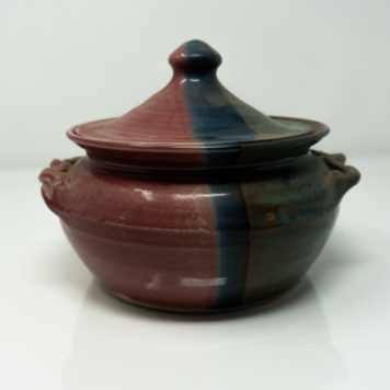 Shelton’s 1995 Green, Blue, and Red Pot with Lid at Bowditch Antiques and Collectibles