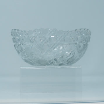 Beautiful Lead Cut Etched Floral Crystal Bowl 9 in. at Bowditch Antiques and Collectibles