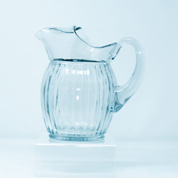 Heisey Colonial Narrow Ribbed Pitcher at Bowditch Antiques and Collectibles