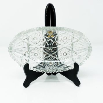 Oval Shaped Leaded Glass Relish Tray