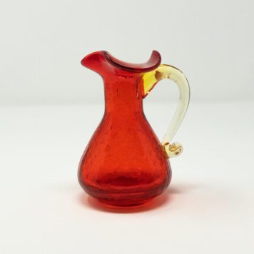Red orange crackle vase at Bowditch Antiques & Collectbles