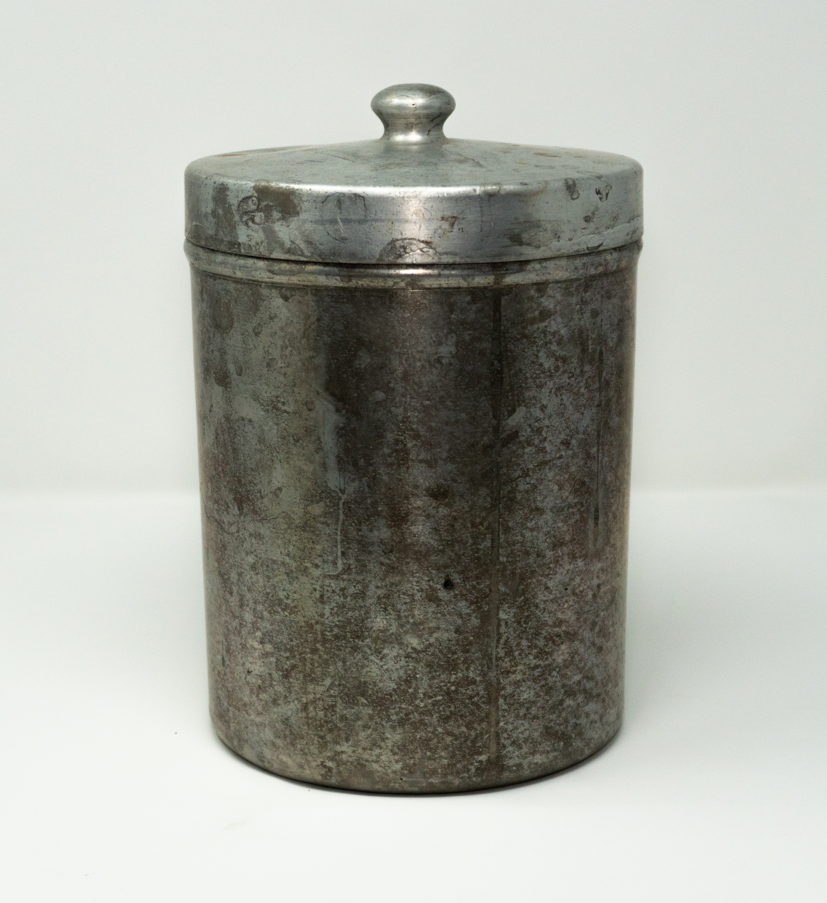 Vintage Aluminum Round Pail with Lid at Bowditch Antiques and Collectibles