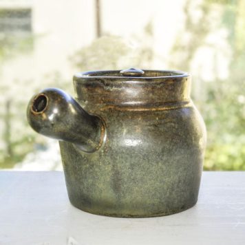 1899 Fulper Covered Saucepan with Handle