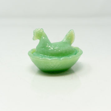 Miniature Hen on a Nest Salt Cellar - Jadeite
