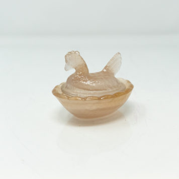 Miniature Hen on a Nest Salt Cellar - Pink